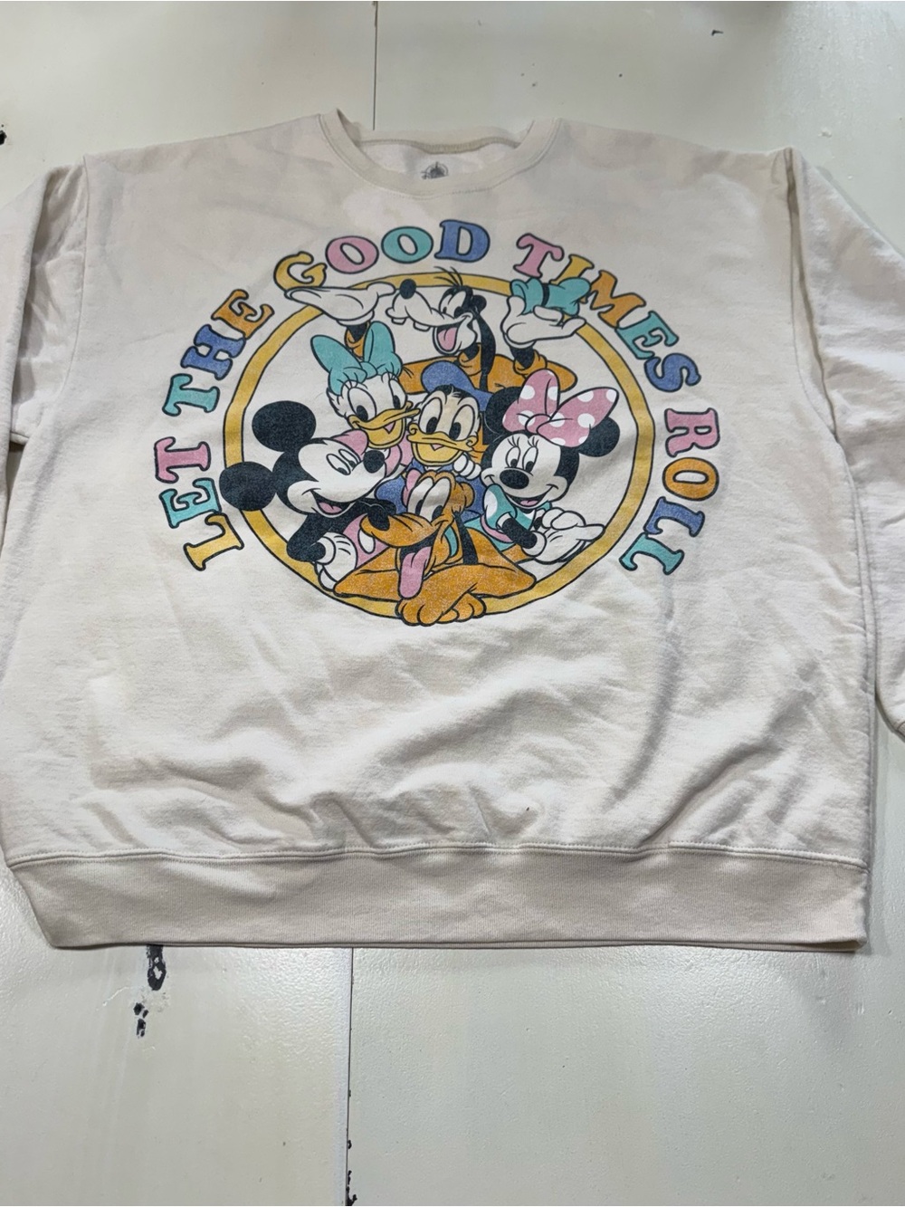 Disney "Let The Good Times Roll" Mickey & Friends Crewneck Sweatshirt (Size XL)